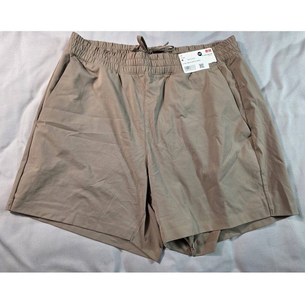 Uniqlo Ultra Stretch Dry-EX Shorts Men Medium (Waist 30-33")Beige Activewear NEW
